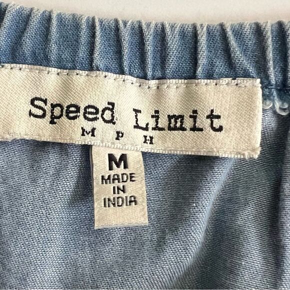 Speed Limit Blouse Med Blue Fringe Festival 100% Cotton Coachella Colorful - Picture 7 of 7